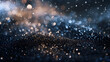 dark background for banner, colorful glitter closeup with bokeh on black background with copy space