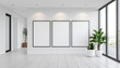 © Oleksiy - White walls, modern hall, there is a picture frame on the wall, the picture frame is white