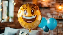 Emoji Balloon Portrait. Its Big Smile Radiates Positivity For Your Celebrations!