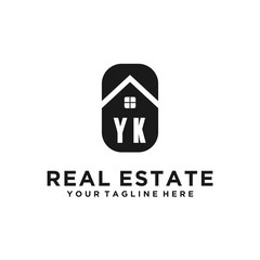 Wall Mural - YK Initials Vektor Stok Real Estate Logo Design Modern Elegant