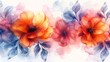 The watercolor background features flowers