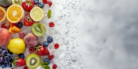 Wall Mural - Assorted Fresh Fruit Displayed on a Table