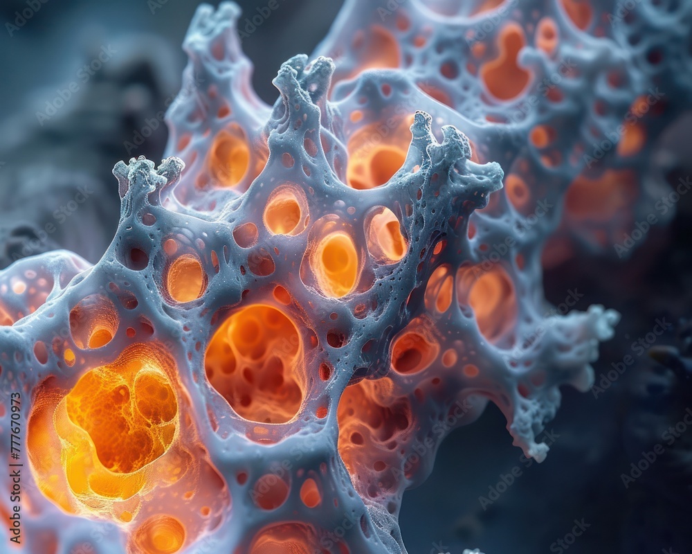 Close-up of archaea, a type of prokaryote, coexisting in a volcanic ...