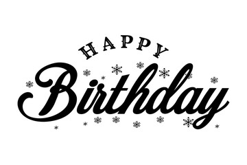 Wall Mural - Happy Birthday Typography Lettering Vector Illustration.