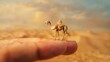 hand holding a camel
