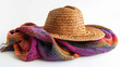 Traditional straw Hat and Scarf