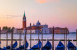 San Giorgio Maggiore and gondolas in Venice on the Grand Canal, Italy