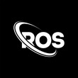 ROS logo. ROS letter. ROS letter logo design. Initials ROS logo linked with circle and uppercase monogram logo. ROS typography for technology, business and real estate brand.