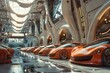 Car lots showcasing futuristic prototypes