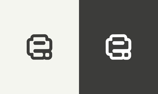 letter e simple monogram logo design vector illustration