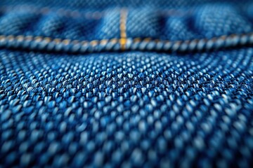 A close-up shot of denim texture with blue color, top view