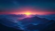 Golden sunrise over misty forest hills, birds-eye view, warm and vibrant colors, high clarity. Midnight mountain under starry sky, silhouette of peaks, wide angle, cold tones, crystal clear stars.