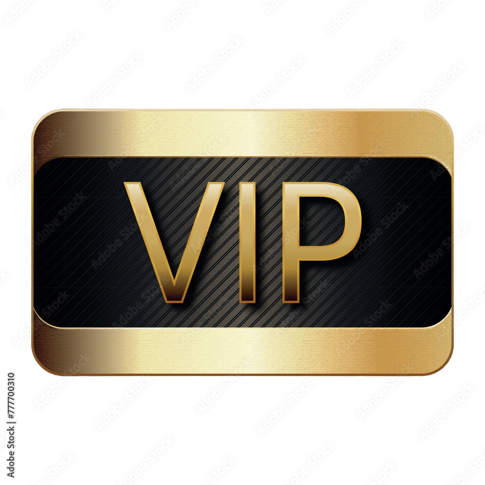 Luxury VIP card template. Rectangular golden business card with rounded ...