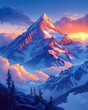 Rocky mountain peak with snow, alpine summit, rugged terrain, outdoor adventure Background, wallpaper