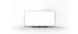 Empty big large flat TV screen mock-up with text space in living room interior wall, front view. Presentation board, screen display for creative design. Advertising mockup concept. Copy ad text space