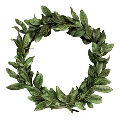 A laurel crown on transparent background, png	