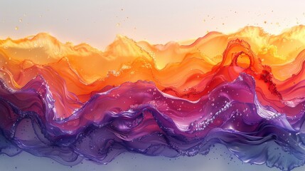 Wall Mural - A collection of acrylic and ink colors in water. Abstract background. Isolated.