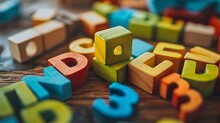 3D ABC Building Blocks, Like Jigsaw Puzzles, Are Symbols Of Business Teamwork And Children's Cognitive Development, Emphasizing Collaboration And Partnerships.