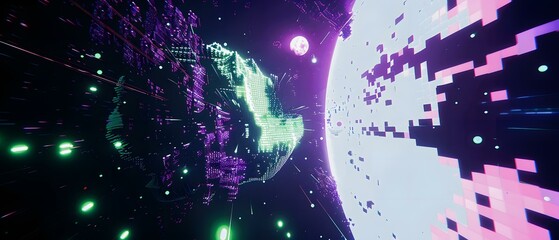 Wall Mural - abstract background with particles