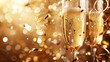 Celebrate special moments with champagne, confetti, and streamers against a golden backdrop. Ideal for Christmas, birthdays, or weddings.