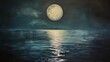 Twilight Tempest: Moon's Embrace Alights the Ocean's Surface