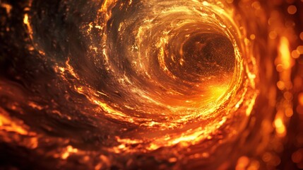 Wall Mural - A close up of a dark tunnel with fire and smoke, AI