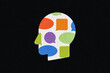 © Jakub and Jedrzej Krzyszkowski/Stocksy - Halftone illustration of a Human Head with Speech Balloons Inside