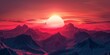 Incredibly beautiful sunset in the mountains, in warm colors, tropical zones, background, wallpaper.