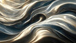 Liquid silver and pearl white, swirling background, illustration.