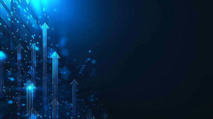 Poster - Ascending financial arrows on digital background