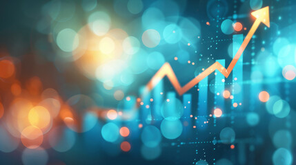 Aufkleber - Ascending stock market graph on futuristic financial background