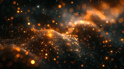 Poster - abstract dark grey and bold yellow virtual network - design element for technology background - connectivity backdrop illustration - generative ai