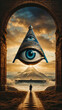 Allegorical image of the All-Seeing Eye, a Masonic symbol.