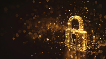 Leinwandbilder - Digital padlock shimmering with cybersecurity concept