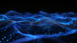 Abstract digital wave illustrating cyber security concept with glowing blue dots