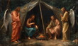 The encounter with three angels, the biblical narrative of Abraham divine visitation, a moment of awe and revelation in ancient scripture and spiritual tradition