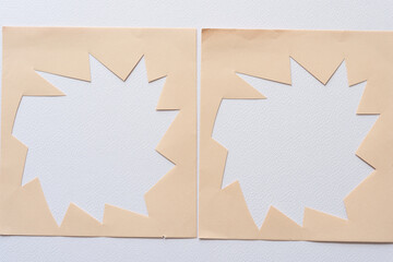 two paper shapes (burst frames)