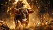 Charging gold bull, market confidence,