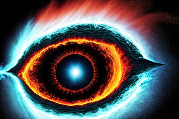 Wall Mural - A close-up of an eye, with the iris and pupil visible.