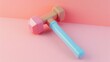 © chayantorn - Jackhammer icon, 3D render clay style, Abstract geometric shape theme, studio short, pastel , isolated on pastel  background