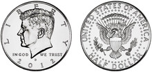 Half Dollar Coin Isolated