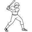 A batsman illustration with vecto art silhouette 