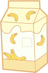 Wall Mural - banana milk cute box pastel vector