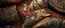 Colorful Floral Ornamental Cloth Waves, Motif, Pattern 49