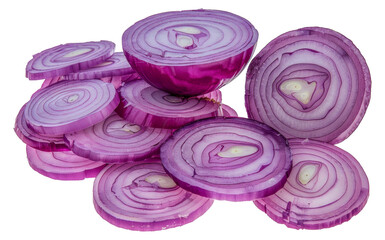 Wall Mural - A pile of chopped up red onions, cut out - stock png.