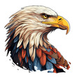 illustration of bald eagle, Isolated on transparent PNG background, Generative ai