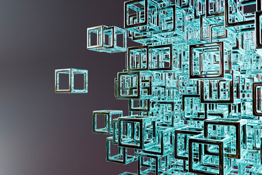 Neon Cube Matrix