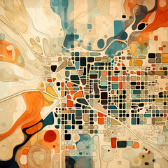 Sticker - Abstract representation of a city map.