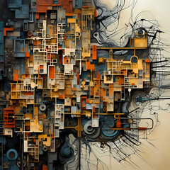 Canvas Print - Abstract representation of a city map.