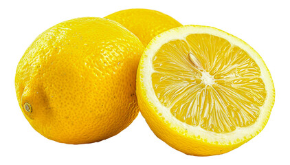 Wall Mural - A lemon is cut in half and the inside is shown, cut out - stock png.